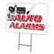 Signmission Auto Alarms Yard Sign & Stake outdoor plastic coroplast window, C-1216 Auto Alarms C-1216 Auto Alarms - alternate 1